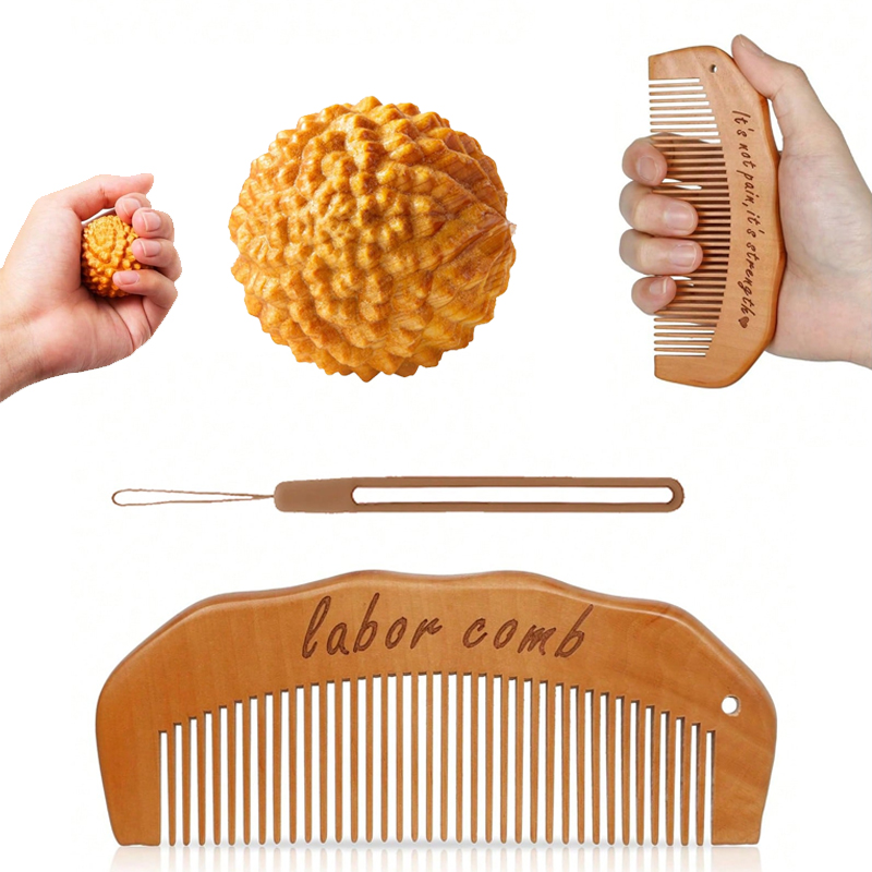 Acupressure Ball Set - Набор из 3 предметов: деревянная расческа