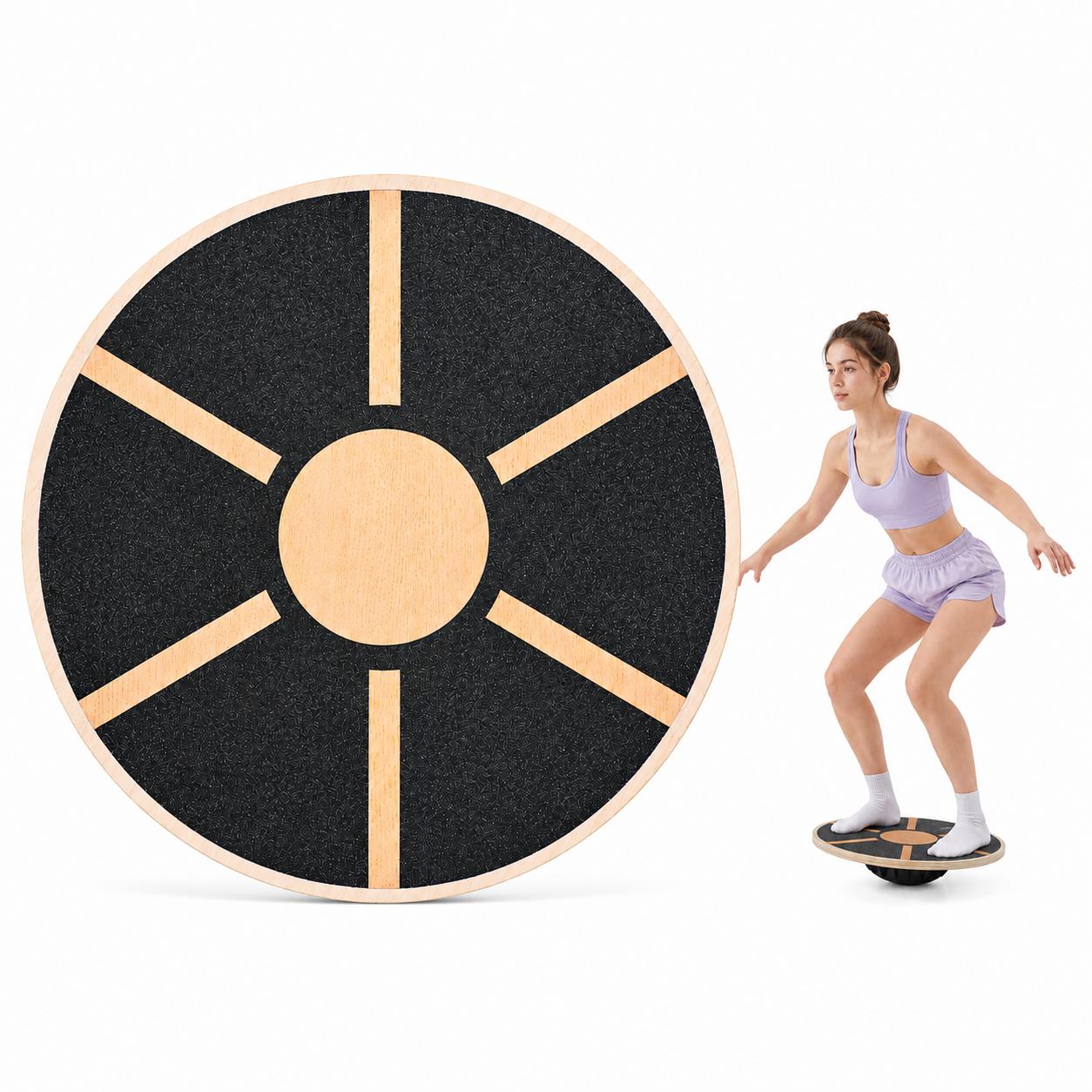 Pilates Yoga Gifts - Нескользящая деревянная балансировочная доска для тренировки