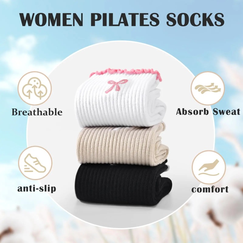 Pilates & Yoga Knokke - Профессиональные носки для йоги, хлопковые с