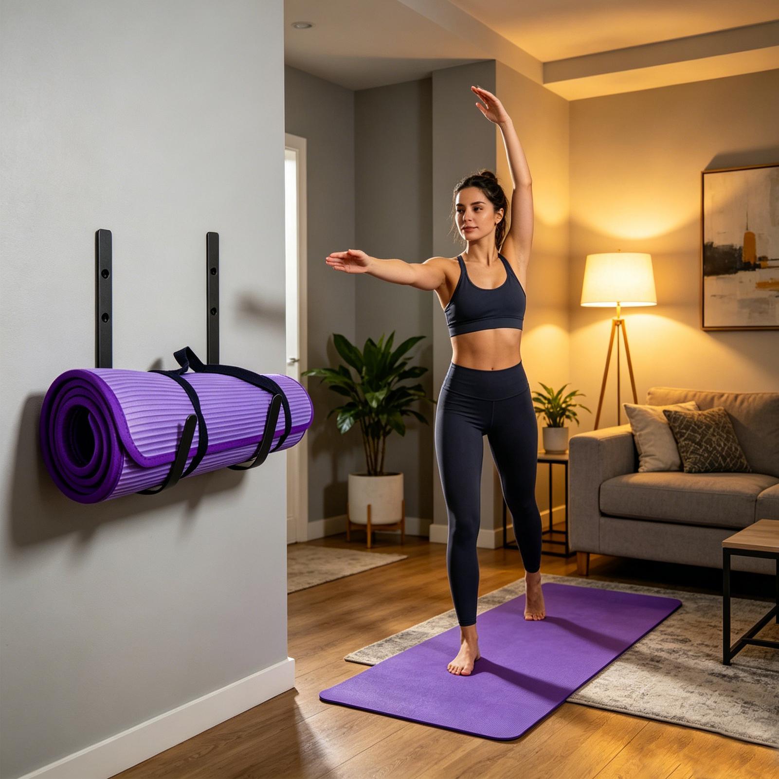 Pilates Yoga Garage - Настенный держатель для коврика для йоги,