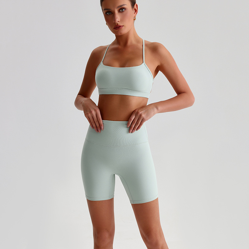 Pilates Yoga Leggings - Сплошной цвет, ударопрочный однотонный комплект для
